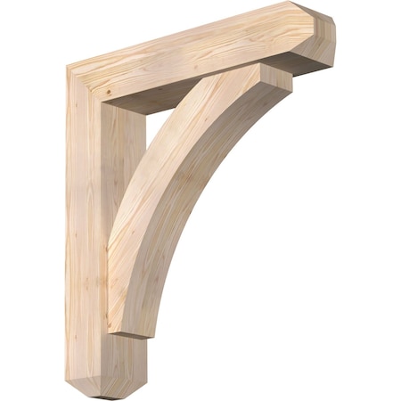 Ekena Millwork Thorton Craftsman Smooth Bracket w/ Offset Brace, Douglas Fir, 7 1/2"W x 34"D x 38"H BKT0806X34X38THR04SDF